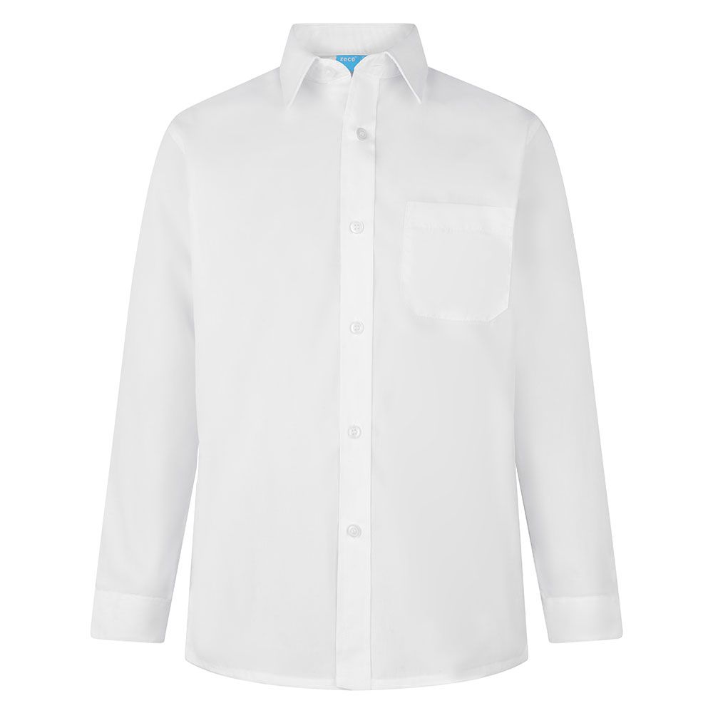 White Boys School Shirt Long Sleeve School Uniform Shirt