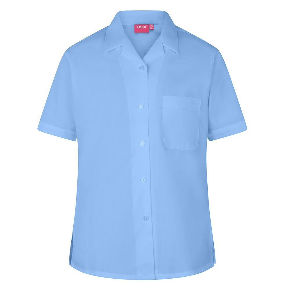 Sky Blue School Shirt Revere Collar