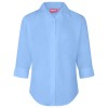 revere collar school blouse 3/4 sleeve blue