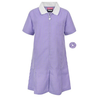 Purple School Summer Dress (Gingham)