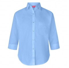 girls sky blue school blouse 3/4 sleeve