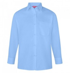 girls sky blue school blouse long sleeve