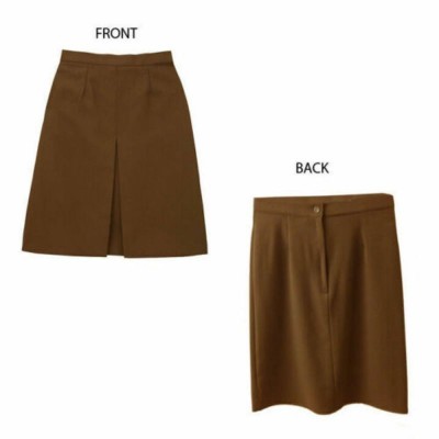 Brown Knee Length School Skirt (Front Pleat)